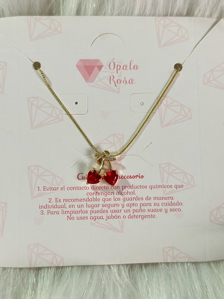 Cadena cereza circon 