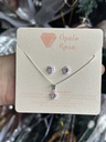 Set cadena corona lila 