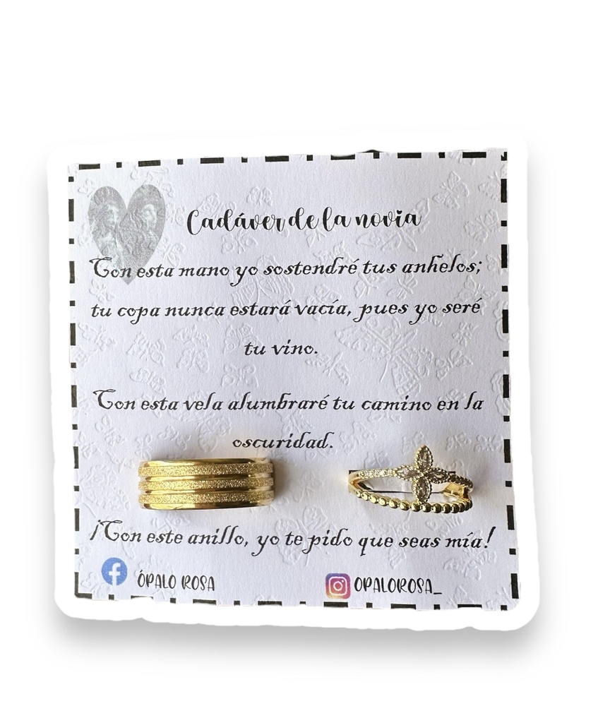 Anillos promesa cadaver de la novia 