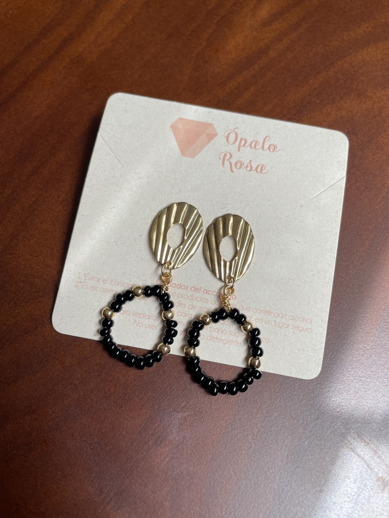 Aretes tejidos black