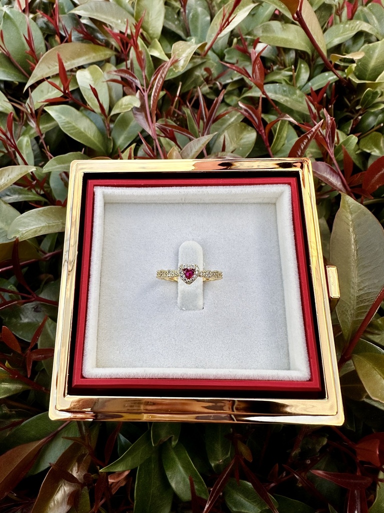 Anillo promesa rosa giratoria