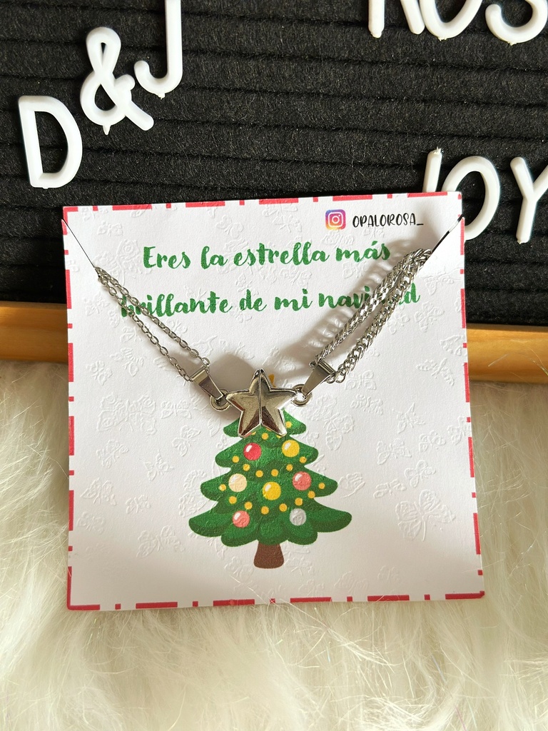 Cadenas pareja estrella de Navidad 
