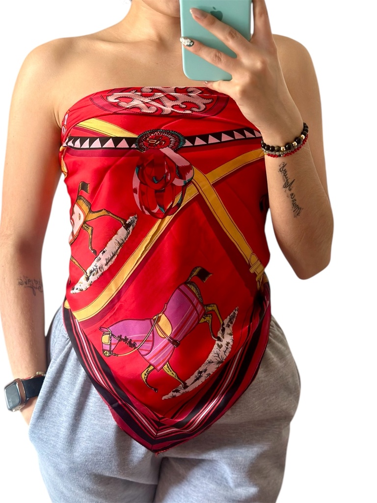 Pañoleta seda caballo 