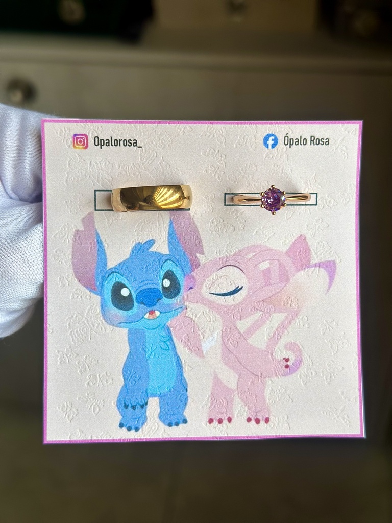 Anillos promesa Stitch.